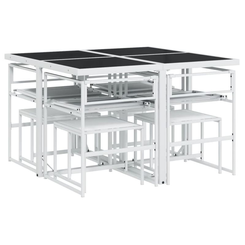 Casa si Gradina - Gradina si terasa - Mobilier exterior - Seturi mobila gradina - Set mobilier de gradina, 9 piese, cu perne, alb, textilena - Infinity.ro