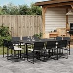 Casa si Gradina - Gradina si terasa - Mobilier exterior - Seturi mobila gradina - Set mobilier de exterior cu perne, 11 piese, negru, poliratan - Infinity.ro