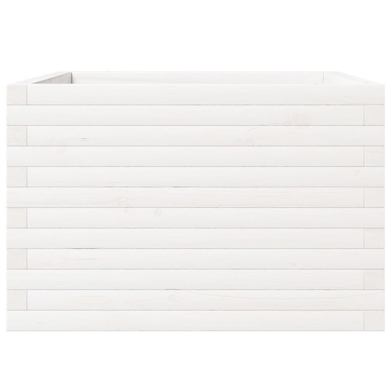 Casa si Gradina - Gradinarit si plante - Plante si ghivece - Ghivece si suporturi - Jardiniera de gradina, alb, 70x70x46 cm, lemn masiv de pin - Infinity.ro