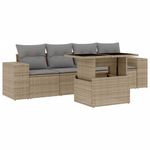 Casa si Gradina - Gradina si terasa - Mobilier exterior - Seturi mobila gradina - Set canapele de gradina cu perne, 5 piese, bej, poliratan - Infinity.ro