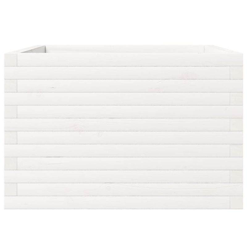 Casa si Gradina - Gradinarit si plante - Plante si ghivece - Ghivece si suporturi - Jardiniera de gradina, alb, 70x70x46 cm, lemn masiv de pin - Infinity.ro