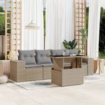 Casa si Gradina - Gradina si terasa - Mobilier exterior - Seturi mobila gradina - Set canapele de gradina cu perne, 5 piese, bej, poliratan - Infinity.ro