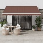 Casa si Gradina - Gradina si terasa - Umbrele si pavilioane - Umbrele - Copertina retractabila manual cu LED, maro, 400x300 cm - Infinity.ro