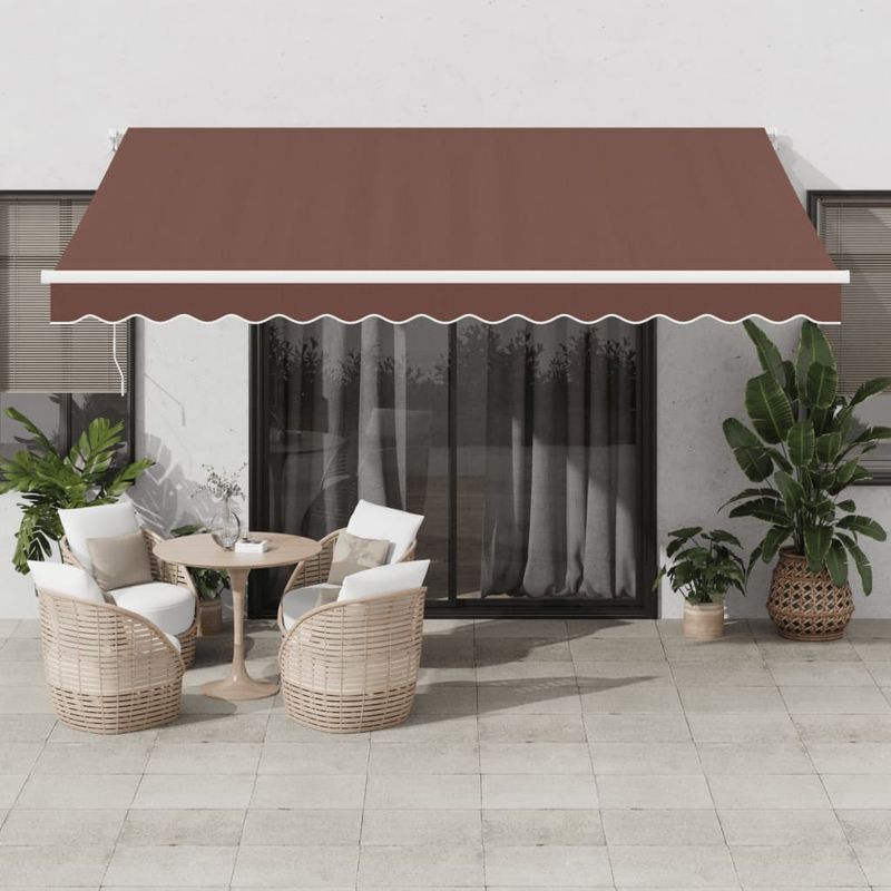 Casa si Gradina - Gradina si terasa - Umbrele si pavilioane - Umbrele - Copertina retractabila manual cu LED, maro, 400x300 cm - Infinity.ro