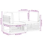 Casa si Gradina - Gradina si terasa - Mobilier exterior - Seturi mobila gradina - Set canapea de gradina, 2 piese, cu perne, lemn masiv de acacia - Infinity.ro