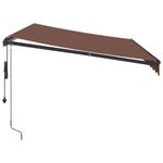 Casa si Gradina - Gradina si terasa - Umbrele si pavilioane - Umbrele - Copertina retractabila automat cu LED-uri, maro, 350x250 cm - Infinity.ro