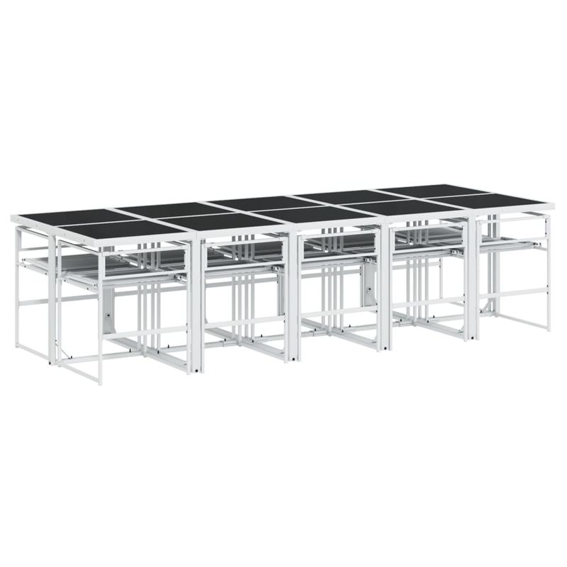 Casa si Gradina - Gradina si terasa - Mobilier exterior - Seturi mobila gradina - Set mobilier de gradina, 11 piese, cu perne, alb, textilena - Infinity.ro