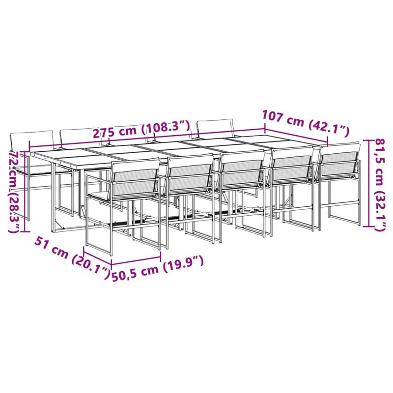 Casa si Gradina - Gradina si terasa - Mobilier exterior - Seturi mobila gradina - Set mobilier de gradina, 11 piese, cu perne, alb, textilena - Infinity.ro