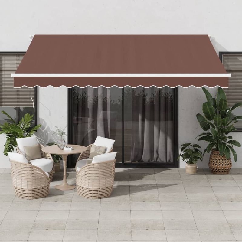 Casa si Gradina - Gradina si terasa - Umbrele si pavilioane - Umbrele - Copertina retractabila manual, maro, 400x350 cm - Infinity.ro