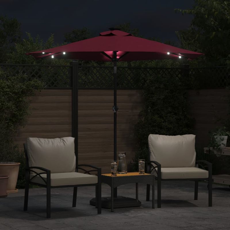 Casa si Gradina - Gradina si terasa - Umbrele si pavilioane - Umbrele - Umbrela soare de gradina stalp din otel/LED rosu 225x225x212cm - Infinity.ro