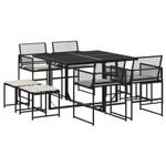 Casa si Gradina - Gradina si terasa - Mobilier exterior - Seturi mobila gradina - Set mobilier de gradina cu perne, 9 piese, negru, poliratan - Infinity.ro