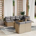 Casa si Gradina - Gradina si terasa - Mobilier exterior - Seturi mobila gradina - Set canapele de gradina, 8 piese, cu perne, bej, poliratan - Infinity.ro