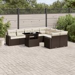 Casa si Gradina - Gradina si terasa - Mobilier exterior - Seturi mobila gradina - Set canapele de gradina cu perne, 10 piese, maro, poliratan - Infinity.ro