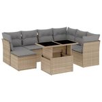 Casa si Gradina - Gradina si terasa - Mobilier exterior - Seturi mobila gradina - Set canapele de gradina, 8 piese, cu perne, bej, poliratan - Infinity.ro