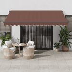 Casa si Gradina - Gradina si terasa - Umbrele si pavilioane - Umbrele - Copertina retractabila manual, maro, 400x350 cm - Infinity.ro