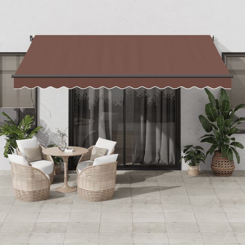 Casa si Gradina - Gradina si terasa - Umbrele si pavilioane - Umbrele - Copertina retractabila manual, maro, 400x350 cm - Infinity.ro