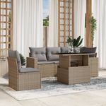 Casa si Gradina - Gradina si terasa - Mobilier exterior - Seturi mobila gradina - Set canapele de gradina cu perne, 6 piese, bej, poliratan - Infinity.ro