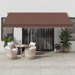 Casa si Gradina - Gradina si terasa - Umbrele si pavilioane - Umbrele - Copertina retractabila manual cu LED-uri, maro, 450x350 cm - Infinity.ro