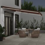 Casa si Gradina - Gradina si terasa - Umbrele si pavilioane - Umbrele - Copertina retractabila manual cu LED-uri, maro, 450x350 cm - Infinity.ro