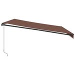 Casa si Gradina - Gradina si terasa - Umbrele si pavilioane - Umbrele - Copertina retractabila manual cu LED-uri, maro, 450x350 cm - Infinity.ro