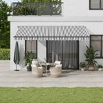 Casa si Gradina - Gradina si terasa - Umbrele si pavilioane - Umbrele - Copertina retractabila manual cu LED-uri antracit/alb 500x350cm - Infinity.ro