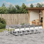 Casa si Gradina - Gradina si terasa - Mobilier exterior - Seturi mobila gradina - Set mobilier de gradina, 17 piese, cu perne, alb, textilena - Infinity.ro