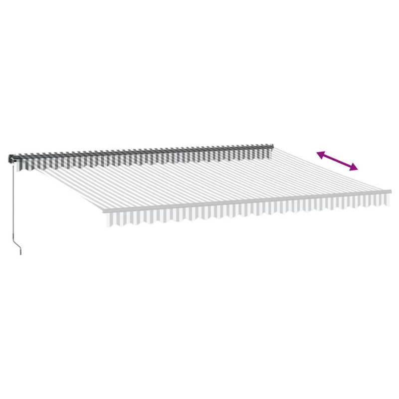 Casa si Gradina - Gradina si terasa - Umbrele si pavilioane - Umbrele - Copertina retractabila manual cu LED-uri antracit/alb 500x350cm - Infinity.ro
