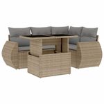 Casa si Gradina - Gradina si terasa - Mobilier exterior - Seturi mobila gradina - Set canapele de gradina cu perne, 5 piese, bej, poliratan - Infinity.ro