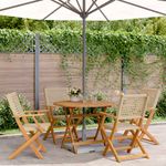 Casa si Gradina - Gradina si terasa - Mobilier exterior - Seturi mobila gradina - Set mobilier de gradina, 5 piese, bej, poliratan si lemn masiv - Infinity.ro