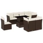 Casa si Gradina - Gradina si terasa - Mobilier exterior - Seturi mobila gradina - Set canapele de gradina cu perne, 9 piese, maro, poliratan - Infinity.ro
