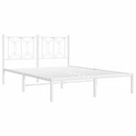 Casa si Gradina - Mobilier - Paturi si accesorii - Paturi - Cadru de pat metalic cu tablie, alb, 140x190 cm - Infinity.ro