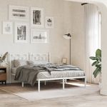 Casa si Gradina - Mobilier - Paturi si accesorii - Paturi - Cadru de pat metalic cu tablie, alb, 140x190 cm - Infinity.ro