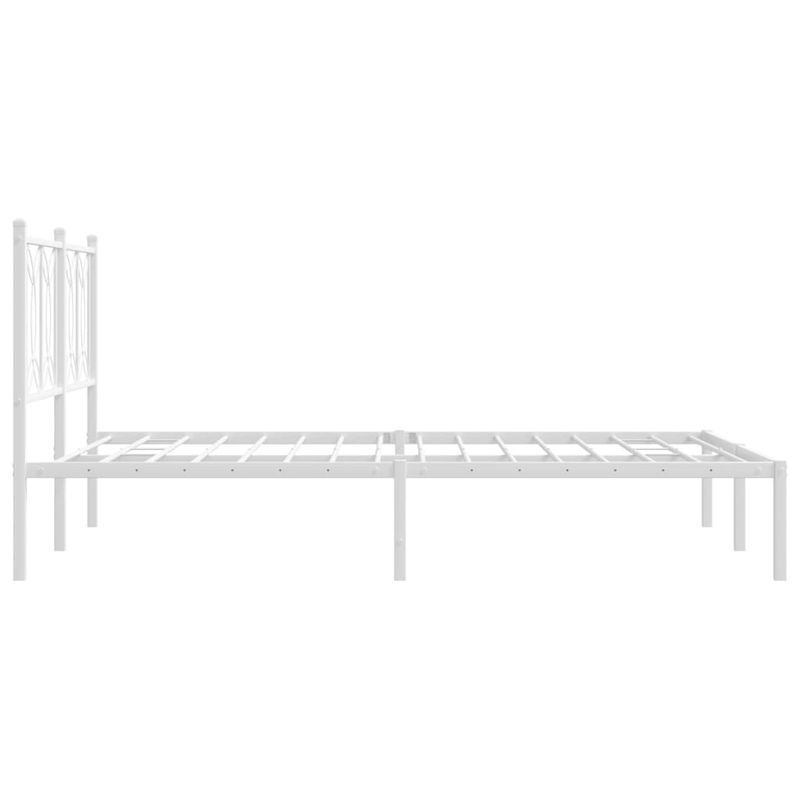 Casa si Gradina - Mobilier - Paturi si accesorii - Paturi - Cadru de pat metalic cu tablie, alb, 140x190 cm - Infinity.ro