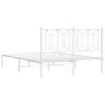 Casa si Gradina - Mobilier - Paturi si accesorii - Paturi - Cadru de pat metalic cu tablie, alb, 140x190 cm - Infinity.ro