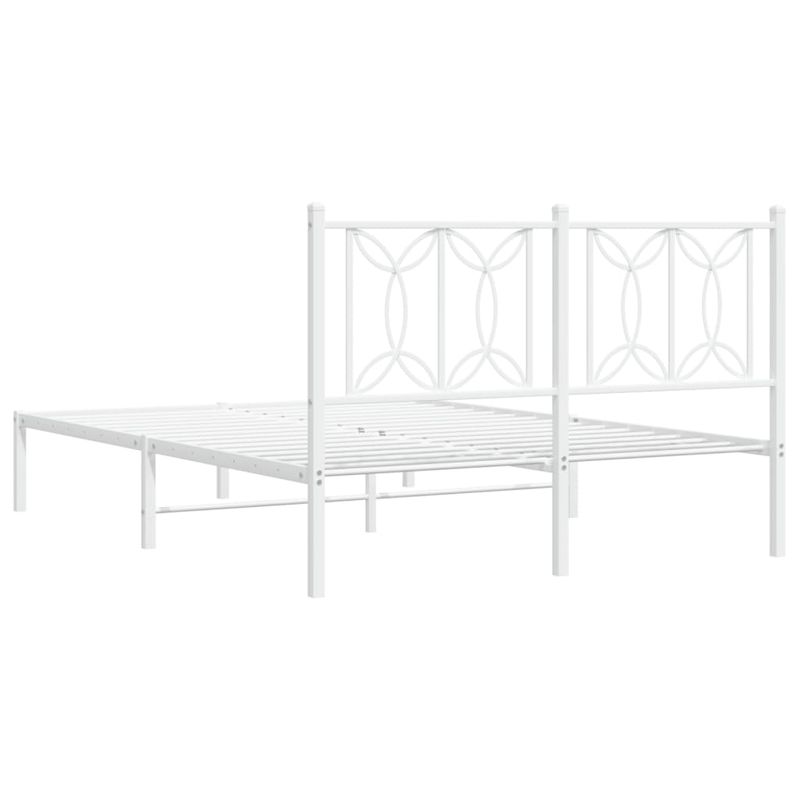 Casa si Gradina - Mobilier - Paturi si accesorii - Paturi - Cadru de pat metalic cu tablie, alb, 140x190 cm - Infinity.ro