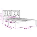 Casa si Gradina - Mobilier - Paturi si accesorii - Paturi - Cadru de pat metalic cu tablie, alb, 140x190 cm - Infinity.ro