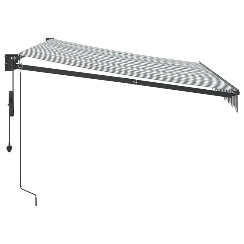 Casa si Gradina - Gradina si terasa - Umbrele si pavilioane - Umbrele - Copertina retractabila antracit/alb, 3x2,5 m, textil/aluminiu - Infinity.ro