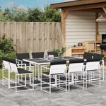 Casa si Gradina - Gradina si terasa - Mobilier exterior - Seturi mobila gradina - Set mobilier de gradina, 11 piese, cu perne, alb, textilena - Infinity.ro