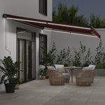 Casa si Gradina - Gradina si terasa - Umbrele si pavilioane - Umbrele - Copertina retractabila manual cu LED-uri, visiniu, 500x300 cm - Infinity.ro