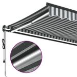 Casa si Gradina - Gradina si terasa - Umbrele si pavilioane - Umbrele - Copertina retractabila automat LED-uri antracit/alb 450x350 cm - Infinity.ro