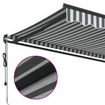 Casa si Gradina - Gradina si terasa - Umbrele si pavilioane - Umbrele - Copertina retractabila automat, antracit/alb, 400x300 cm - Infinity.ro