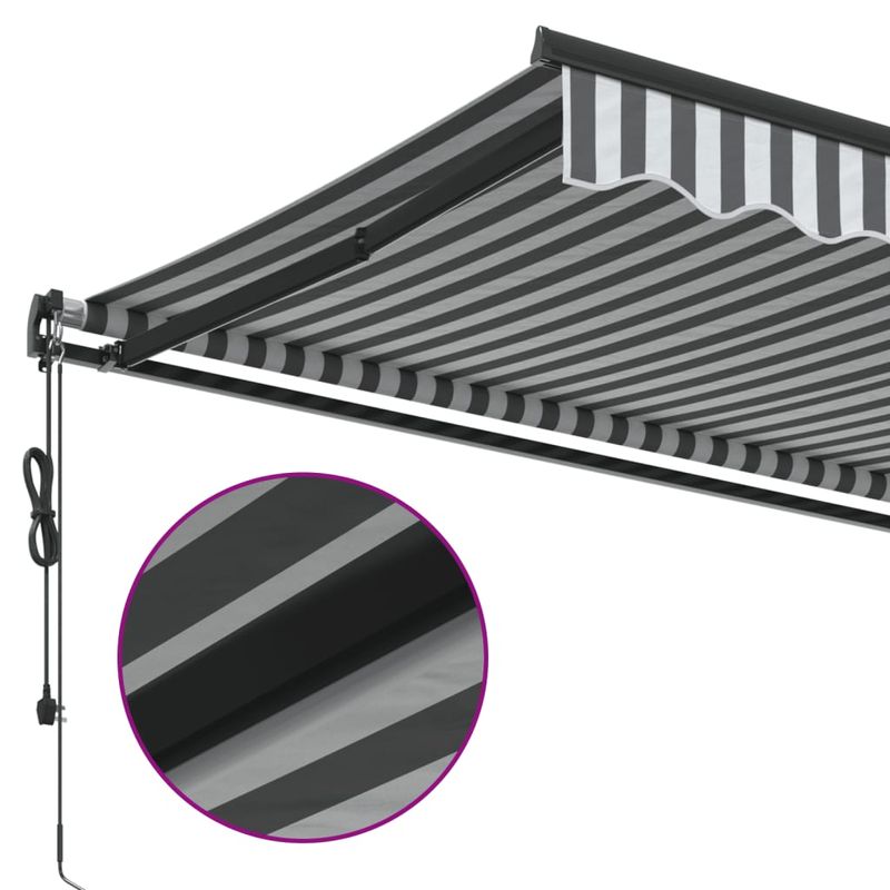 Casa si Gradina - Gradina si terasa - Umbrele si pavilioane - Umbrele - Copertina retractabila automat, antracit/alb, 400x300 cm - Infinity.ro