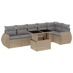 Casa si Gradina - Gradina si terasa - Mobilier exterior - Seturi mobila gradina - Set canapele de gradina, 7 piese, cu perne, bej, poliratan - Infinity.ro