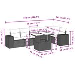 Casa si Gradina - Gradina si terasa - Mobilier exterior - Seturi mobila gradina - Set canapele de gradina, 7 piese, cu perne, bej, poliratan - Infinity.ro