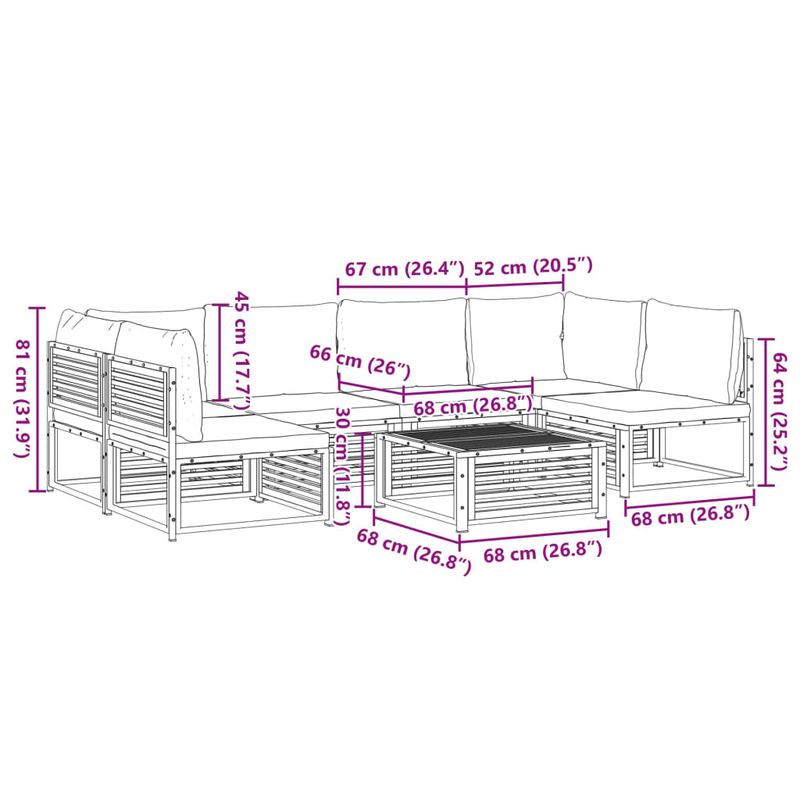 Casa si Gradina - Gradina si terasa - Mobilier exterior - Seturi mobila gradina - Set canapele gradina cu perne, 7 piese, lemn masiv acacia - Infinity.ro