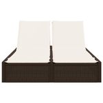 Casa si Gradina - Gradina si terasa - Mobilier exterior - Scaune si sezlonguri gradina - Sezlong dublu cu perne, maro, poliratan - Infinity.ro