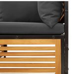 Casa si Gradina - Gradina si terasa - Mobilier exterior - Seturi mobila gradina - Set de canapele de gradina cu perne, 5 buc., lemn masiv acacia - Infinity.ro