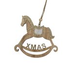 Casa si Gradina - Decoratiuni - Decoratiuni de sezon - Ornament din lemn - Balansoar calut XMAS, crem - House of Seasons - Infinity.ro