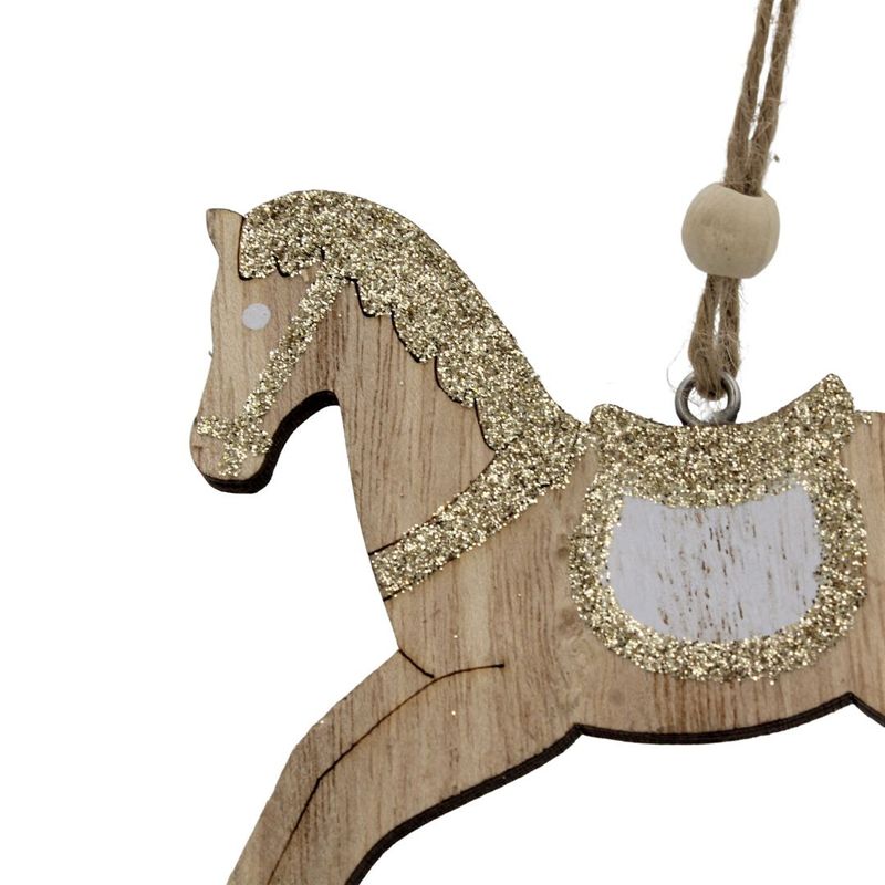 Casa si Gradina - Decoratiuni - Decoratiuni de sezon - Ornament din lemn - Balansoar calut XMAS, crem - House of Seasons - Infinity.ro