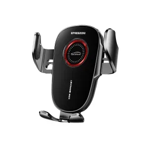 Suport Auto Telefon, Emeszon®, ajustabil pe grila de ventilatie a masinii, eliberare automata, Piano Black 9, negru